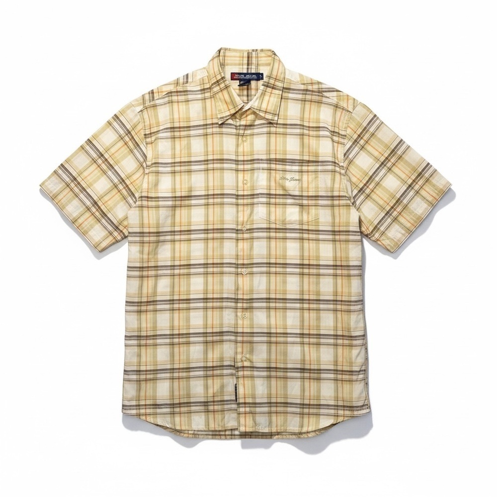 Vtg Paco Jeans  Plaid Casual Shirt Men's Large Short Sleeves Button Up